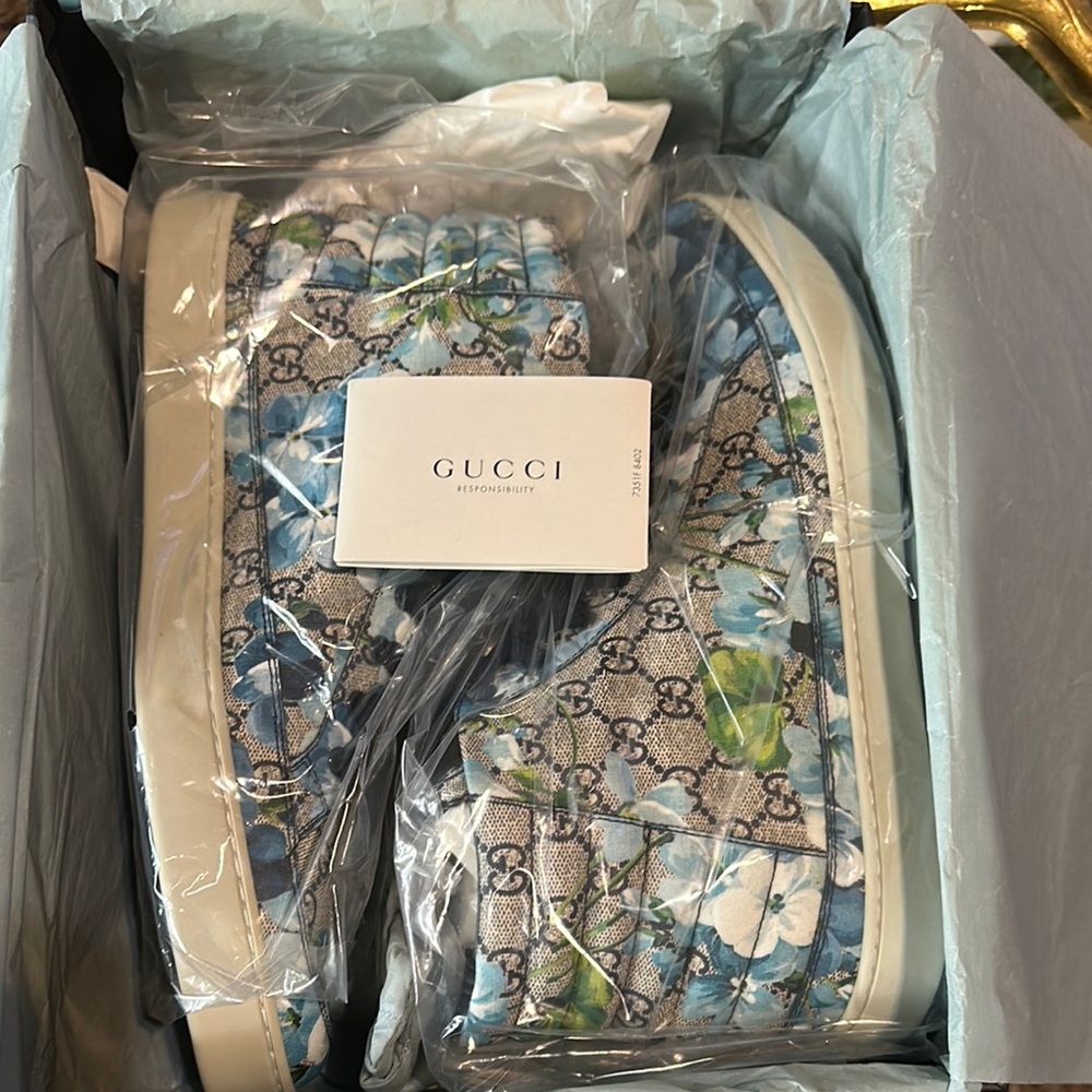 Gucci Floral High-Top Sneakers